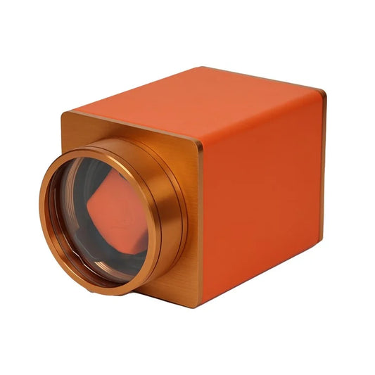 remontoir montre automatique cuir orange