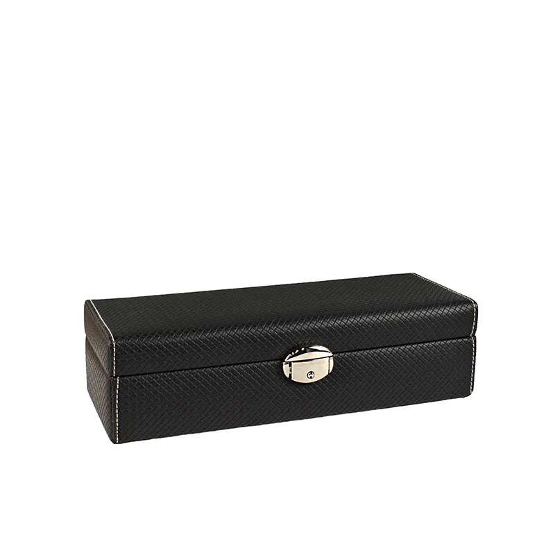 coffre montres gaine aspect tissage en relief noir