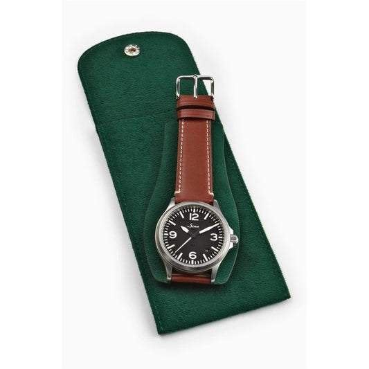 etui montre cuir suede vert voyage