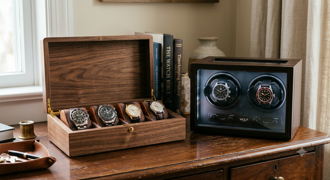 Vaut-il mieux conserver une montre dans une boîte ou dans un remontoir ?