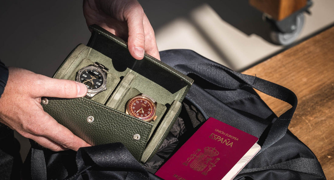 voyege avec un etui de montre