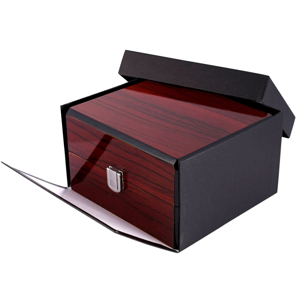 Boîte à montre mahogany – vue intérieure et coussin en eco-cuir