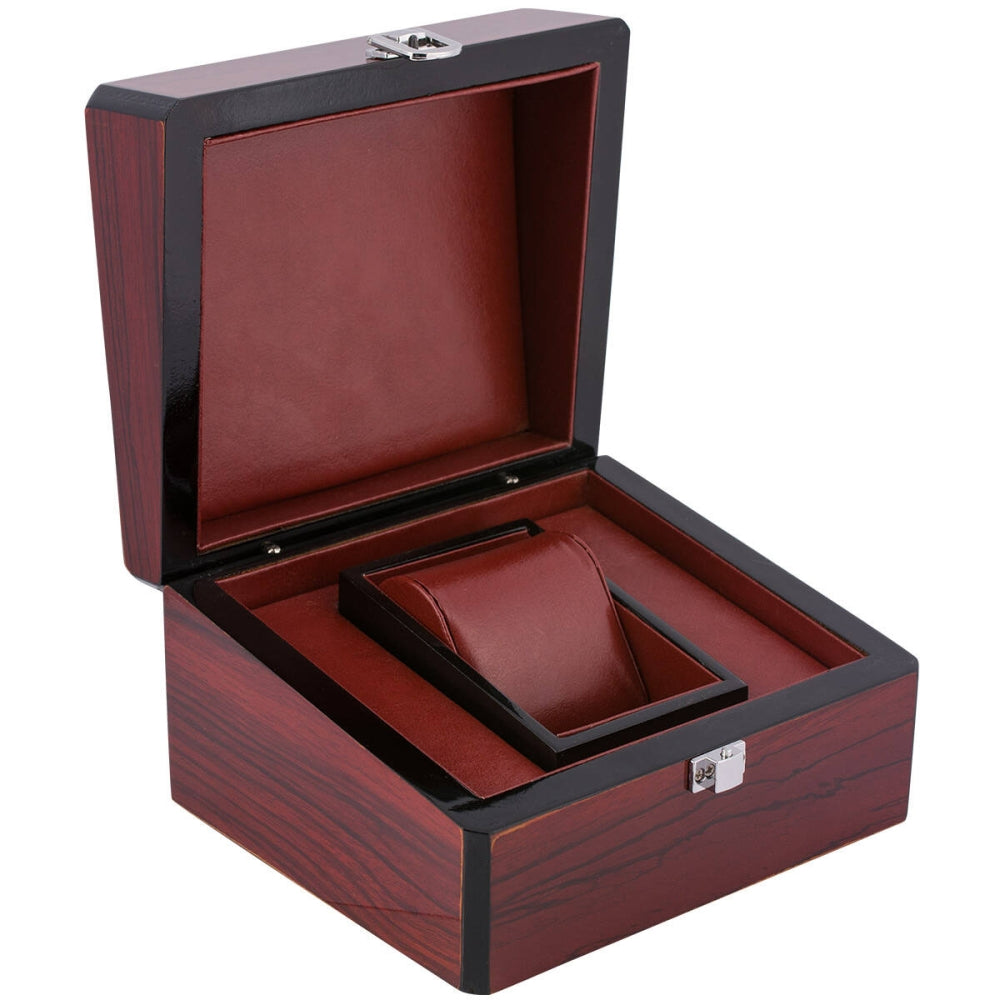Boîte à montre en bois mahogany – présentation du coffret