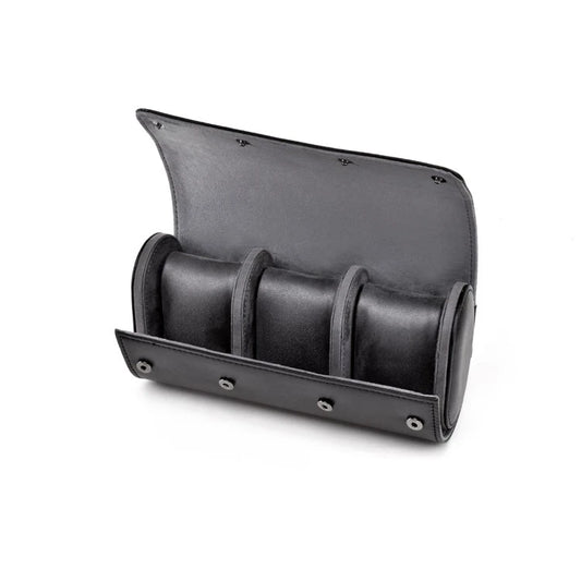 watch roll montre cuir noir 3 montres