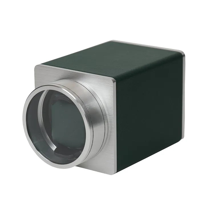 remontoir montre automatique cuir vert