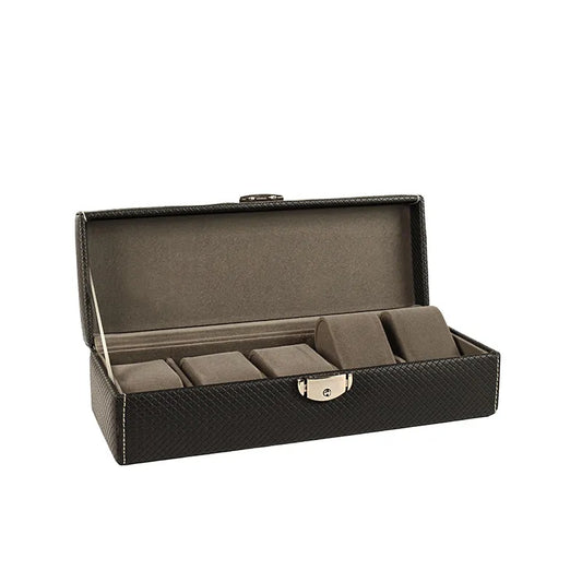 coffre montres gaine aspect tissage en relief noir 
