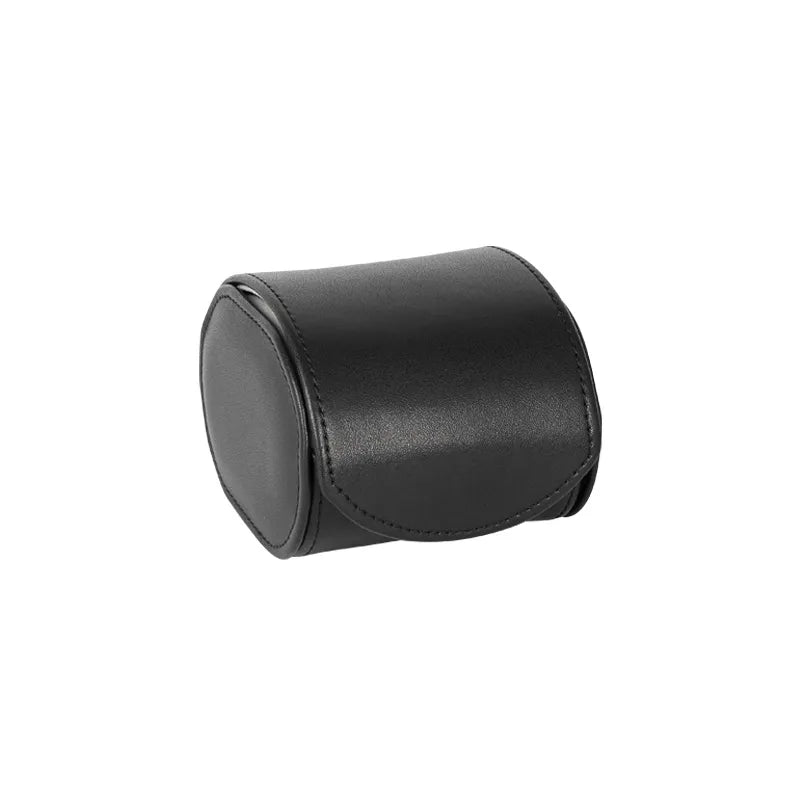 coffre montres avec fenetre gaine aspect isse noir 