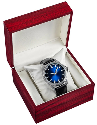 Coffret montre en bois mahogany mini – vue de trois quarts