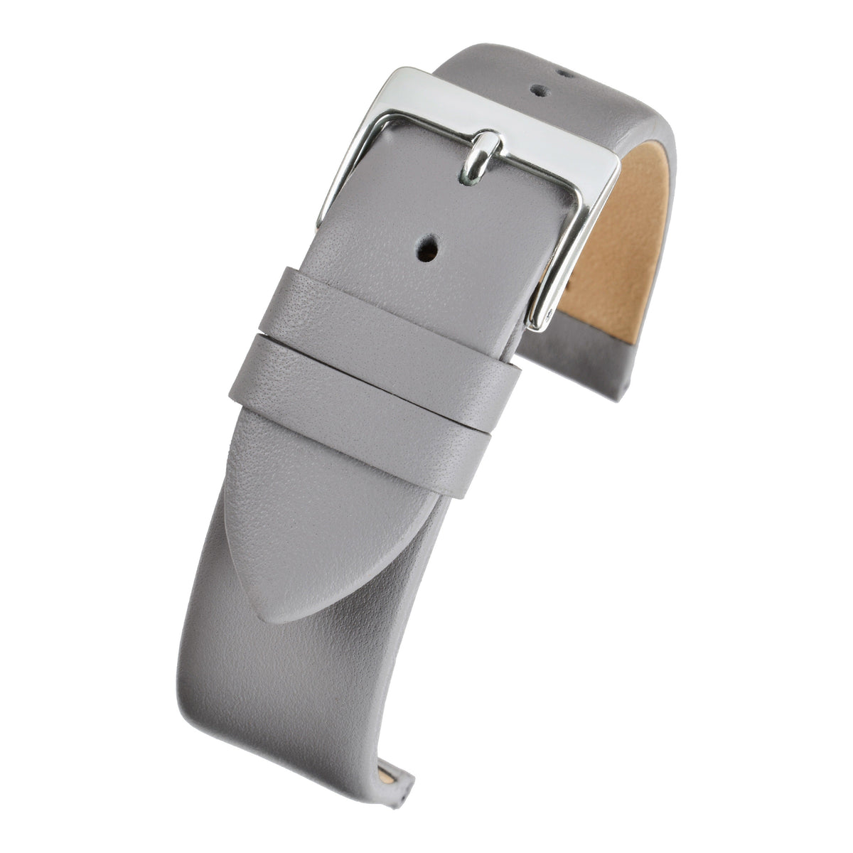 Bracelet montre cuir lisse — Grey