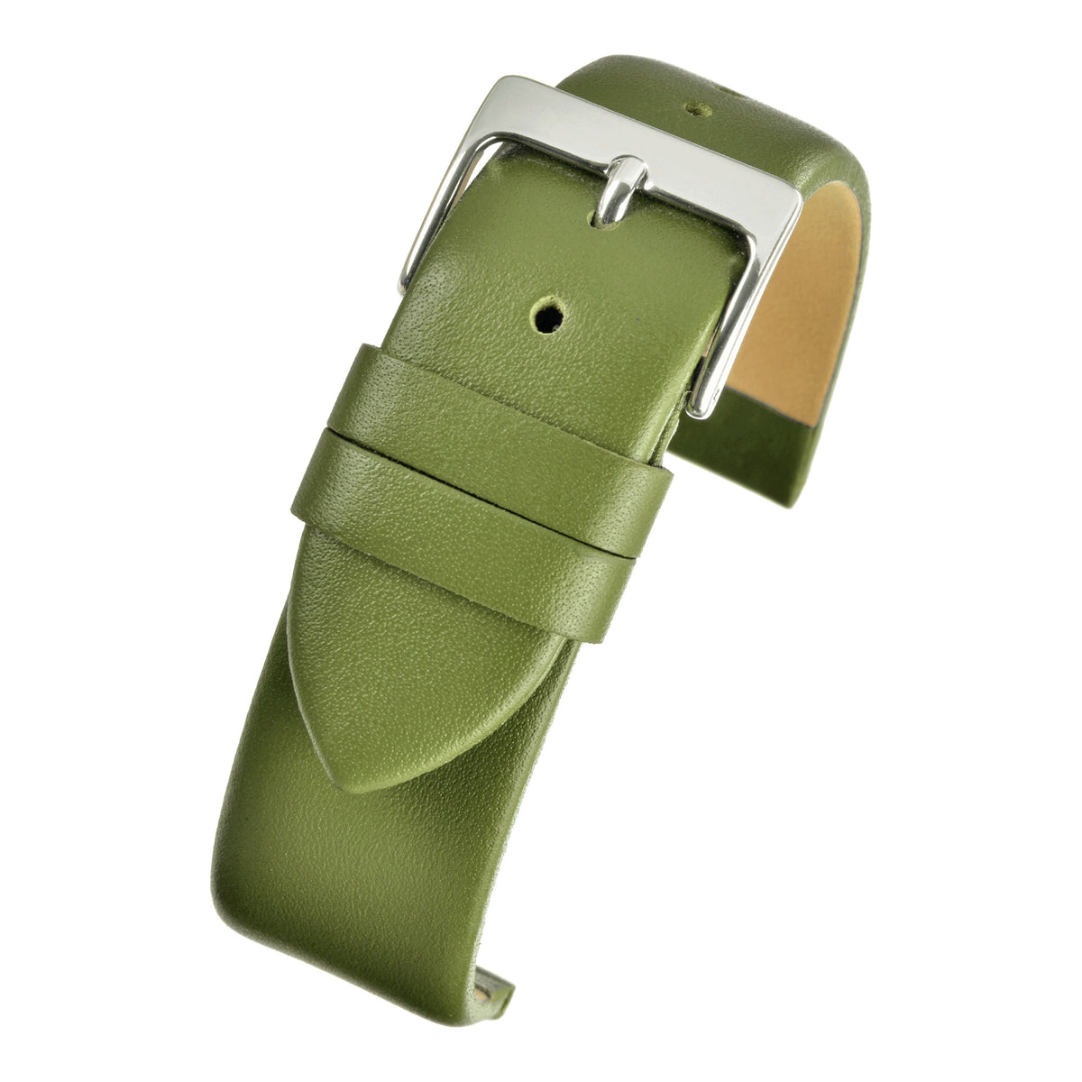 Bracelet montre cuir lisse — Lime Green