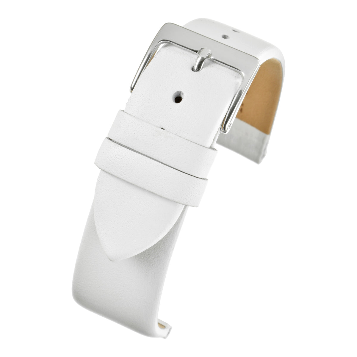 Bracelet montre cuir lisse — White