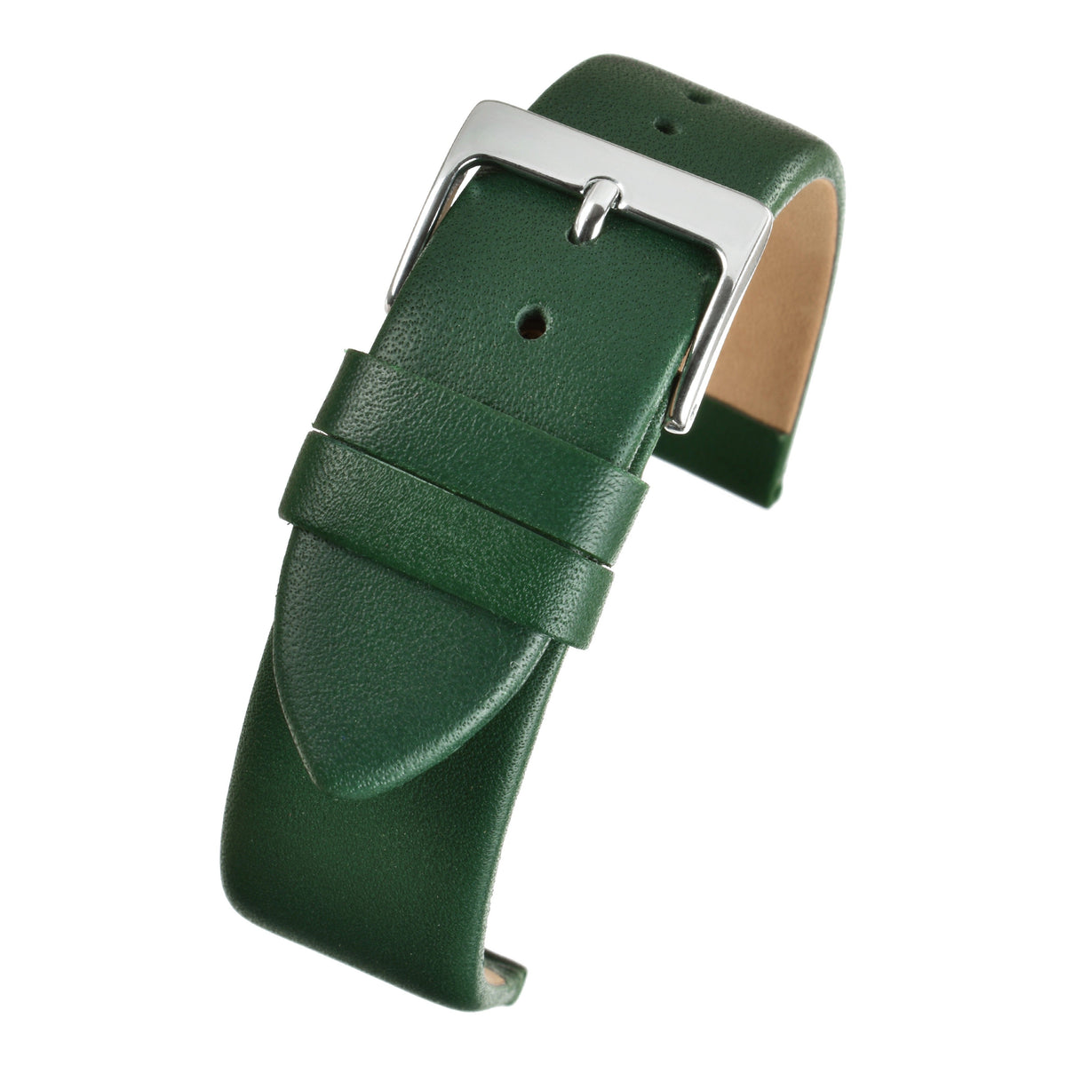 Bracelet montre cuir lisse — Green