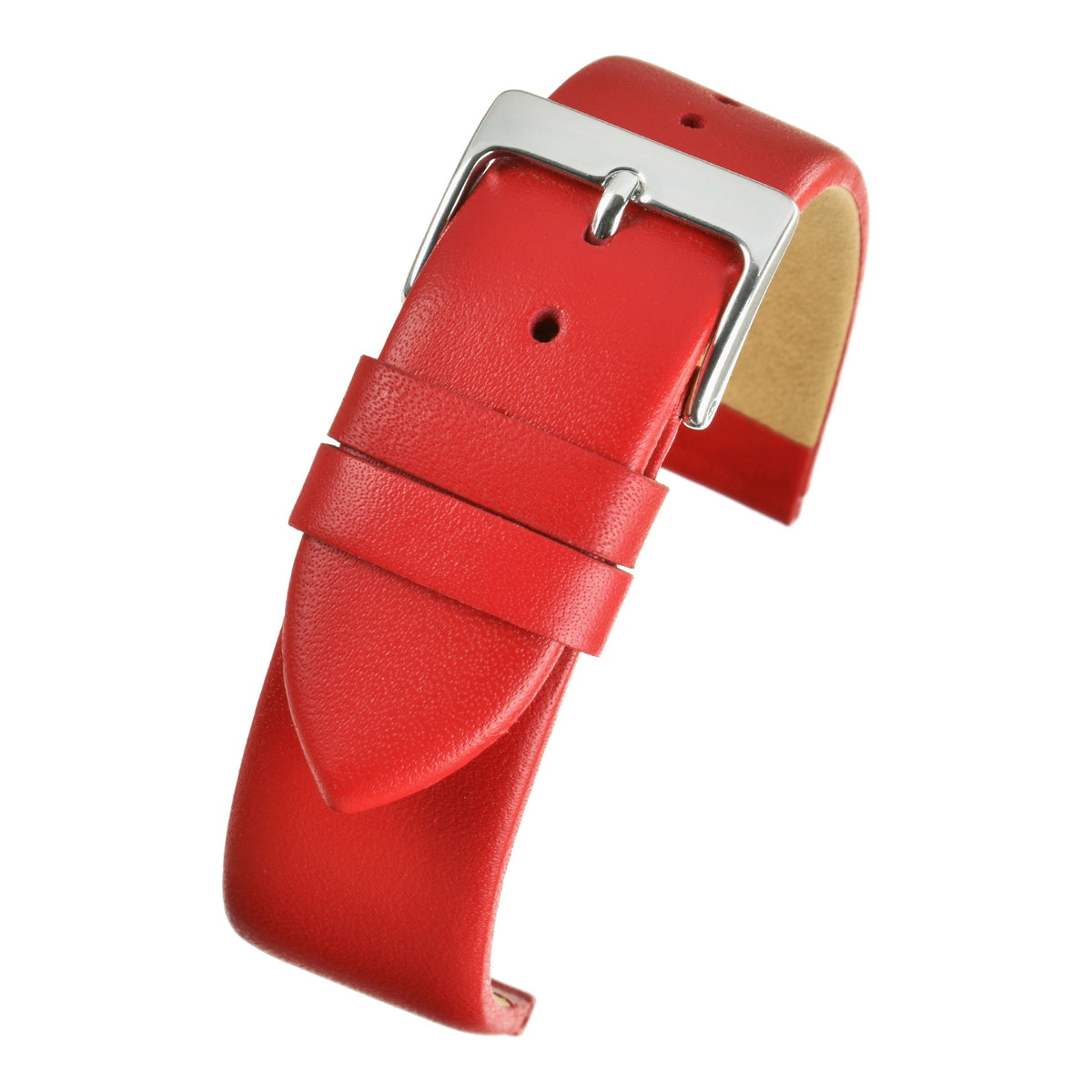 Bracelet montre cuir lisse — Red