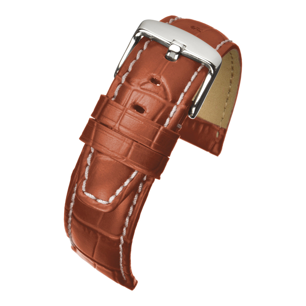 Bracelet montre cuir grain alligator premium — L.Brown