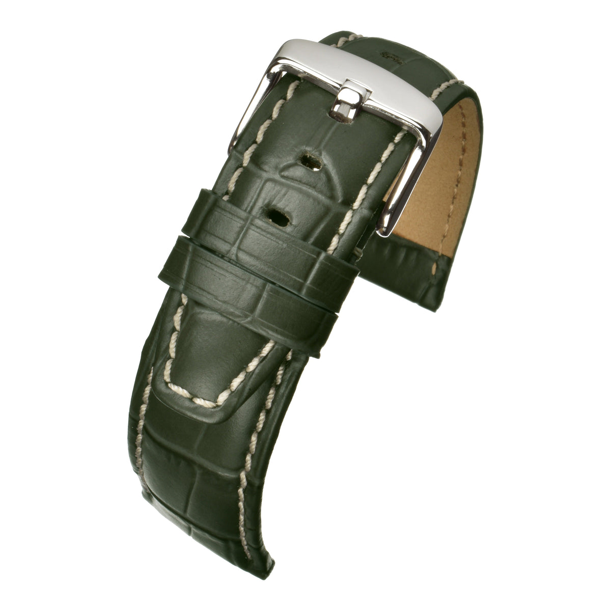 Bracelet montre cuir grain alligator premium — Green