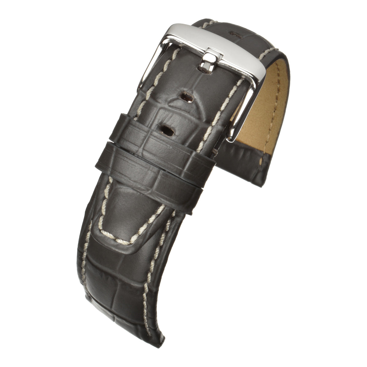 Bracelet montre cuir grain alligator premium — Grey