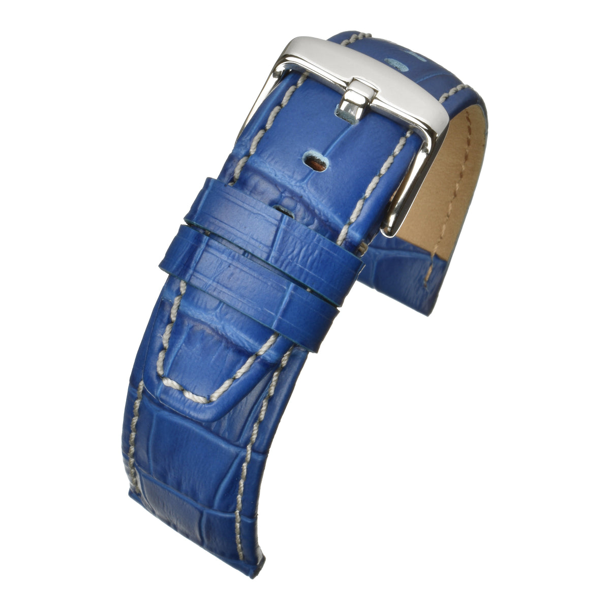 Bracelet montre cuir grain alligator premium — Blue