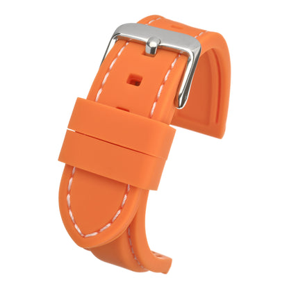 Bracelet montre silicone à coutures contrastées — Orange