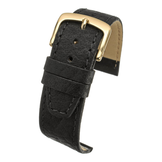 Bracelet montre cuir tannage végétal — Black