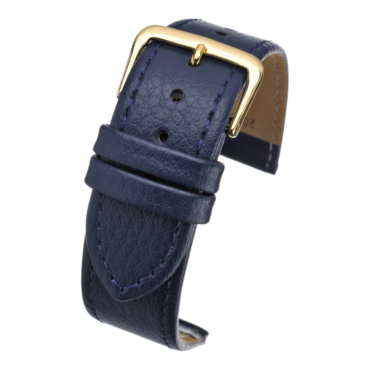 Bracelet montre cuir grain buffle XL — Blue