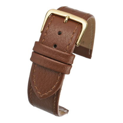 Bracelet montre cuir grain buffle XL — Tan