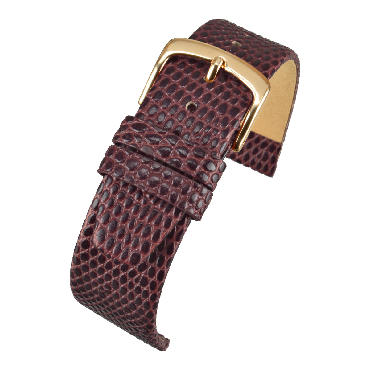 Bracelet montre cuir grain lézard plat — D.Red