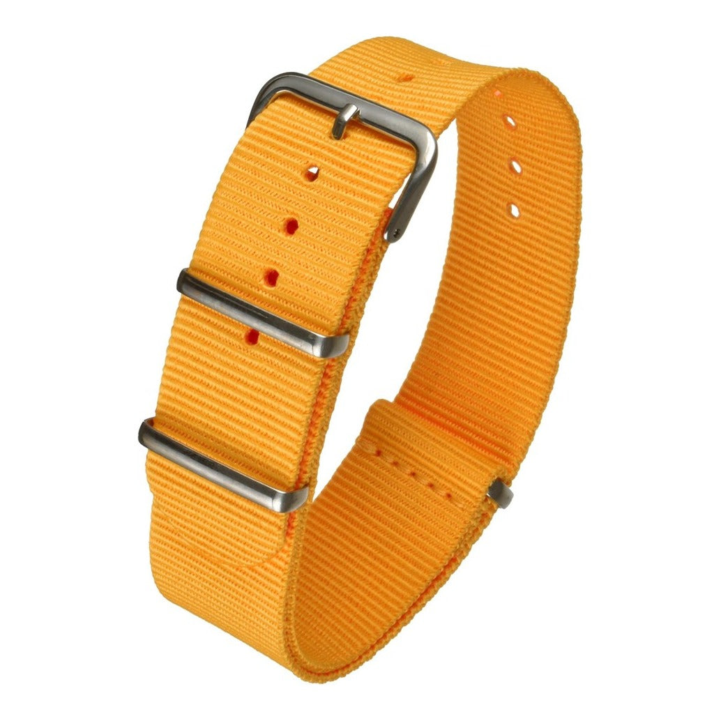 Bracelet montre textile nylon style militaire — Yellow