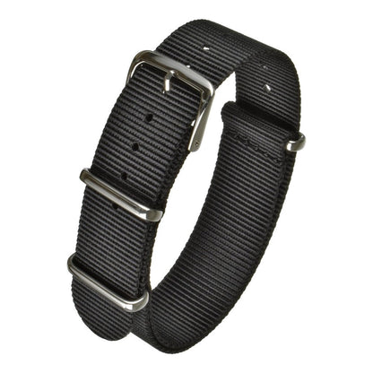 Bracelet montre textile nylon style militaire — Black