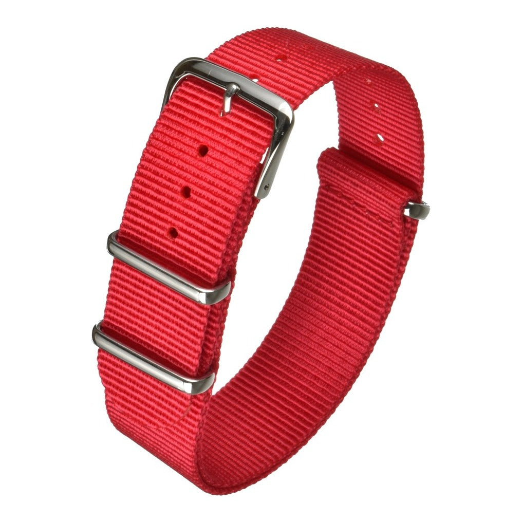 Bracelet montre textile nylon style militaire — Red