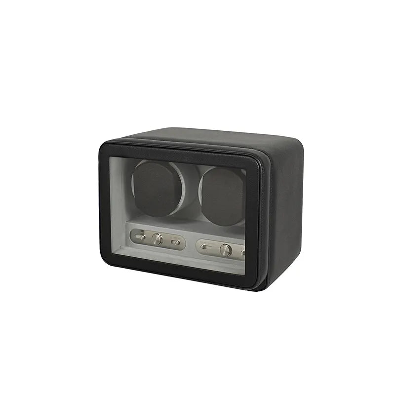 remontoir pour 2 montres automatiques gaine noir et gris